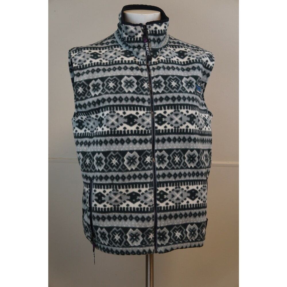 L.L. Bean Polartec Women's Vintage Full Zip Fleece Sweater Vest Size Medium Gray - Picture 2 of 6
